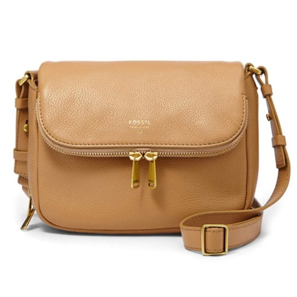 Fossil Preston Crossbody small, tan leather